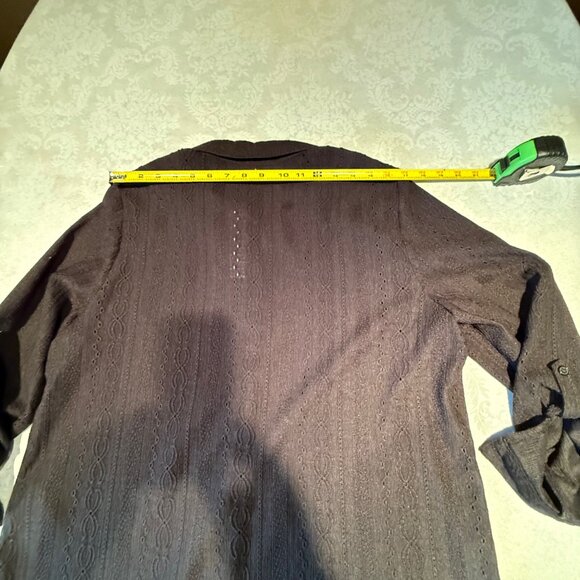 Chico’s Black Textured Button Front Blouse – Size 2 - NWT - Picture 9 of 12